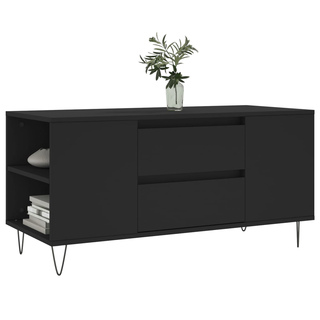 Salontafel 102x44,5x50 cm bewerkt hout zwart is nu te koop bij PeponiXL, paradijselijk wonen!