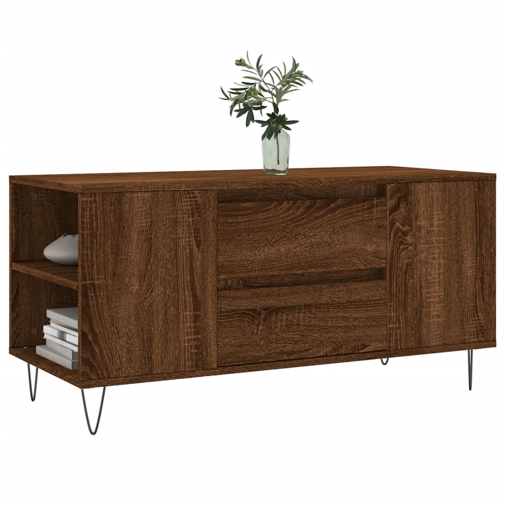 Salontafel 102x44,5x50 cm bewerkt hout bruin eikenkleur is nu te koop bij PeponiXL, paradijselijk wonen!