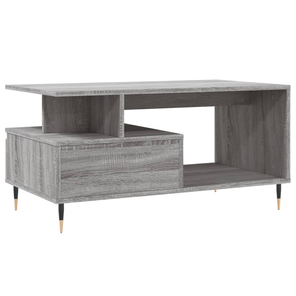 Salontafel 90x49x45 cm bewerkt hout grijs sonoma is nu te koop bij PeponiXL, paradijselijk wonen!