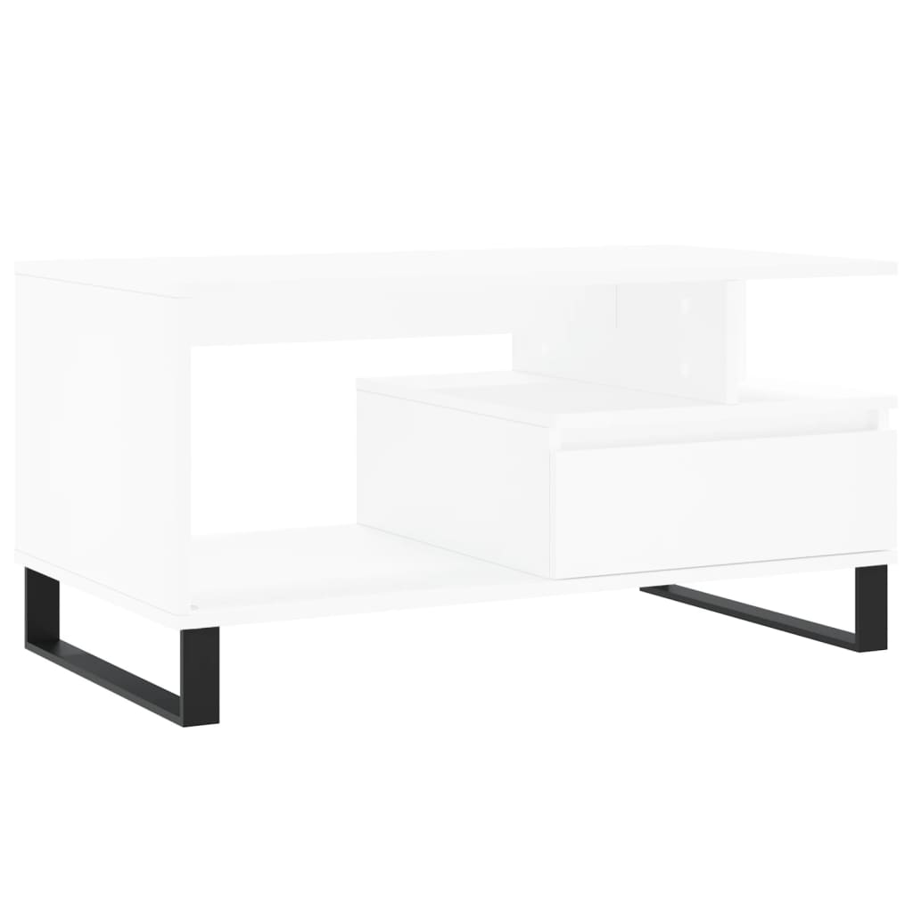 Salontafel 90x49x45 cm bewerkt hout wit is nu te koop bij PeponiXL, paradijselijk wonen!