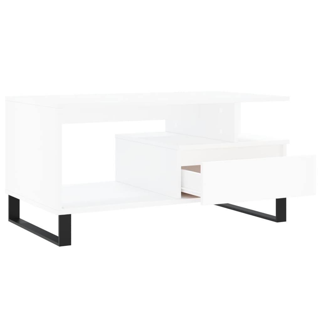 Salontafel 90x49x45 cm bewerkt hout wit is nu te koop bij PeponiXL, paradijselijk wonen!