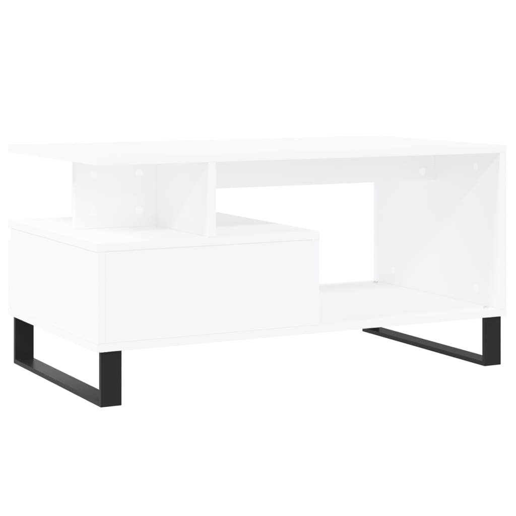 Salontafel 90x49x45 cm bewerkt hout wit is nu te koop bij PeponiXL, paradijselijk wonen!