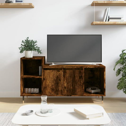 Tv-meubel 100x35x55 cm bewerkt hout gerookt eikenkleurig is nu te koop bij PeponiXL, paradijselijk wonen!