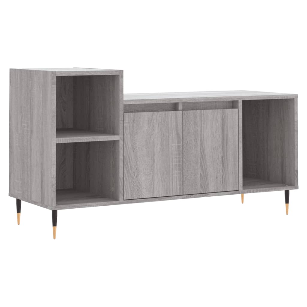 Tv-meubel 100x35x55 cm bewerkt hout grijs sonoma eikenkleurig is nu te koop bij PeponiXL, paradijselijk wonen!