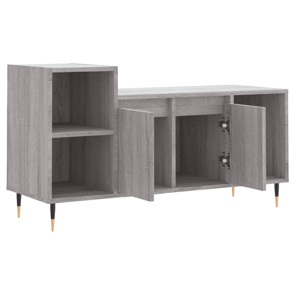 Tv-meubel 100x35x55 cm bewerkt hout grijs sonoma eikenkleurig is nu te koop bij PeponiXL, paradijselijk wonen!