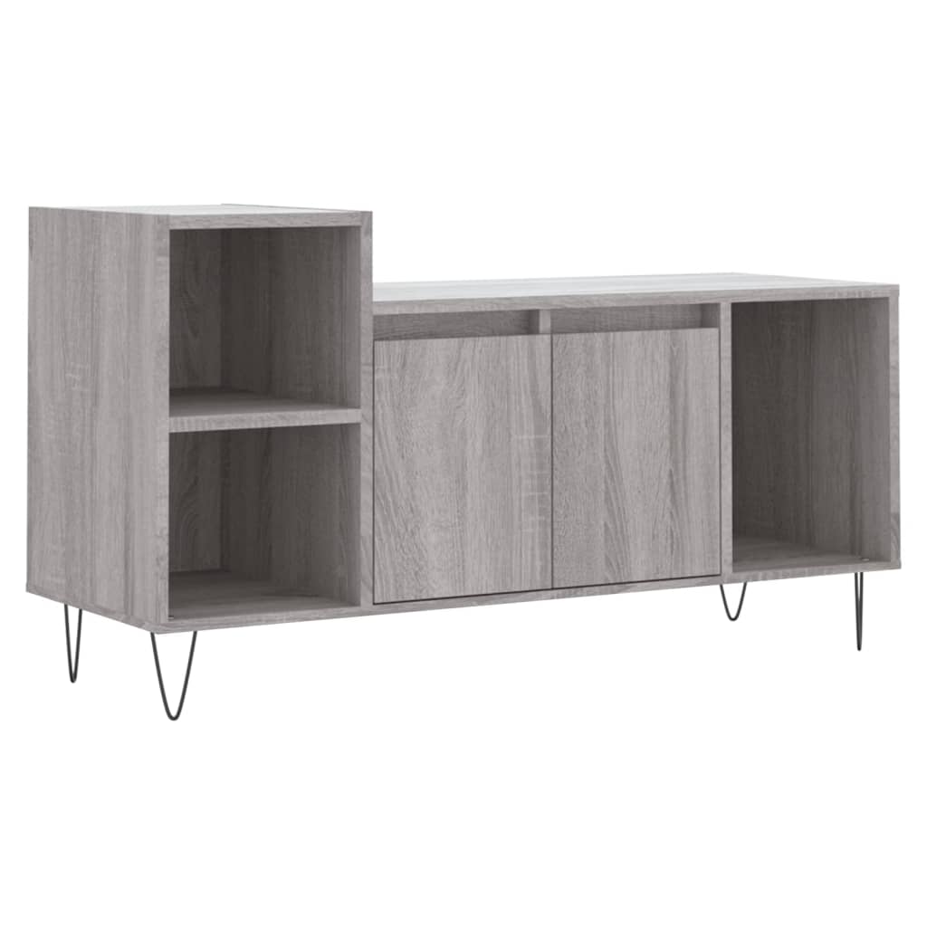 Tv-meubel 100x35x55 cm bewerkt hout grijs sonoma eikenkleurig is nu te koop bij PeponiXL, paradijselijk wonen!