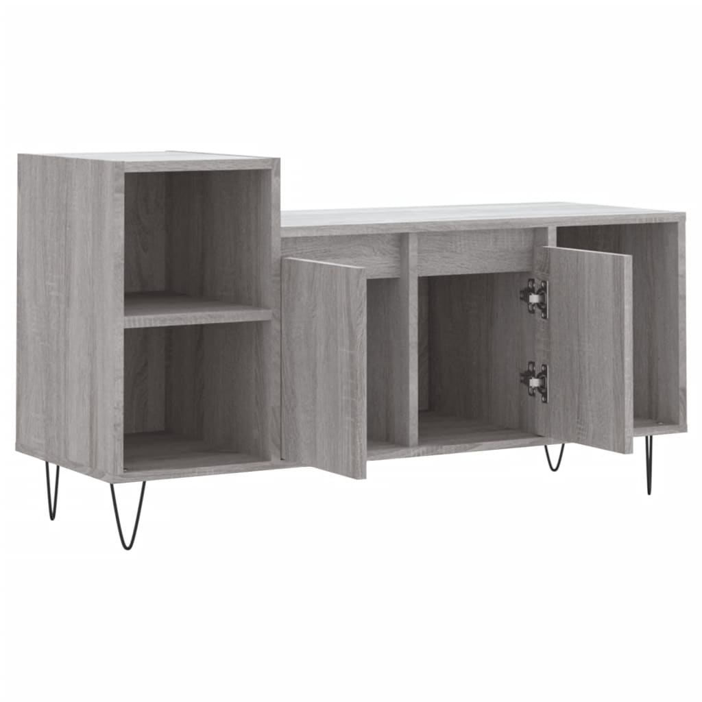 Tv-meubel 100x35x55 cm bewerkt hout grijs sonoma eikenkleurig is nu te koop bij PeponiXL, paradijselijk wonen!