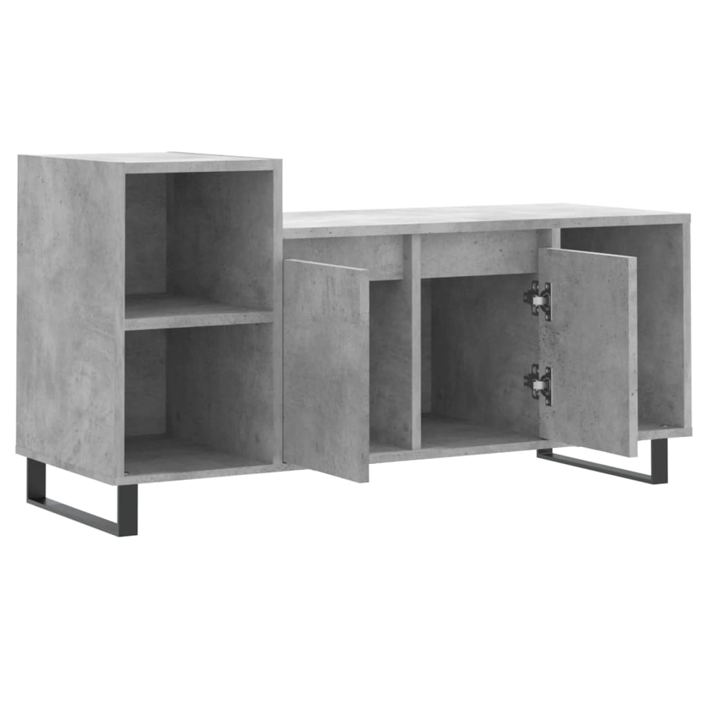 Tv-meubel 100x35x55 cm bewerkt hout betongrijs is nu te koop bij PeponiXL, paradijselijk wonen!