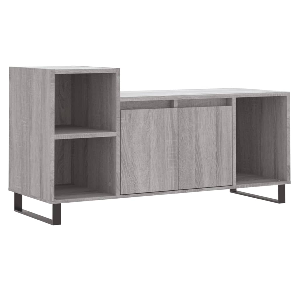 Tv-meubel 100x35x55 cm bewerkt hout grijs sonoma eikenkleurig is nu te koop bij PeponiXL, paradijselijk wonen!