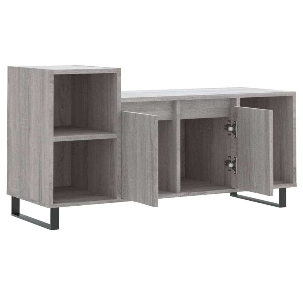 Tv-meubel 100x35x55 cm bewerkt hout grijs sonoma eikenkleurig is nu te koop bij PeponiXL, paradijselijk wonen!