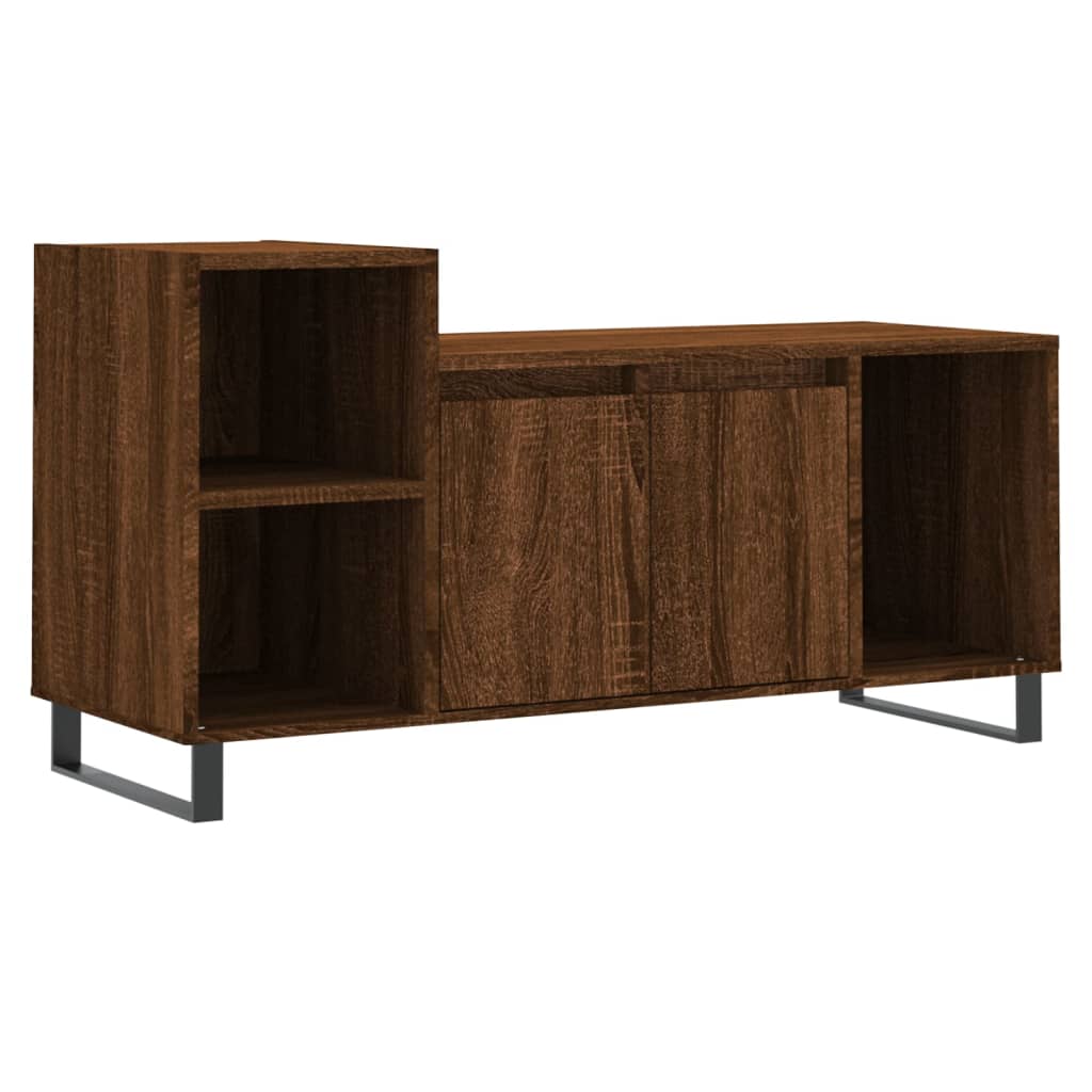 Tv-meubel 100x35x55 cm bewerkt hout bruin eikenkleur is nu te koop bij PeponiXL, paradijselijk wonen!