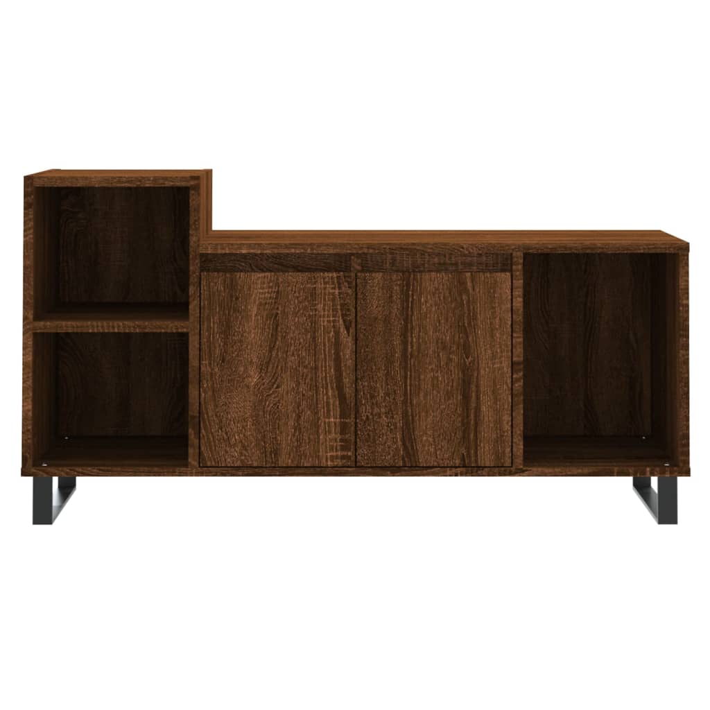 Tv-meubel 100x35x55 cm bewerkt hout bruin eikenkleur is nu te koop bij PeponiXL, paradijselijk wonen!