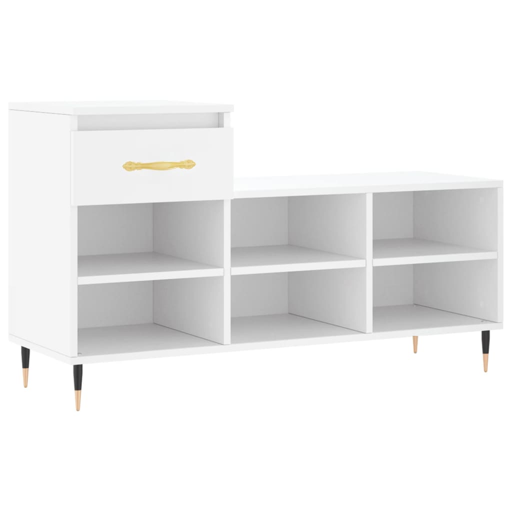 Schoenenkast 102x36x60 cm bewerkt hout wit is nu te koop bij PeponiXL, paradijselijk wonen!