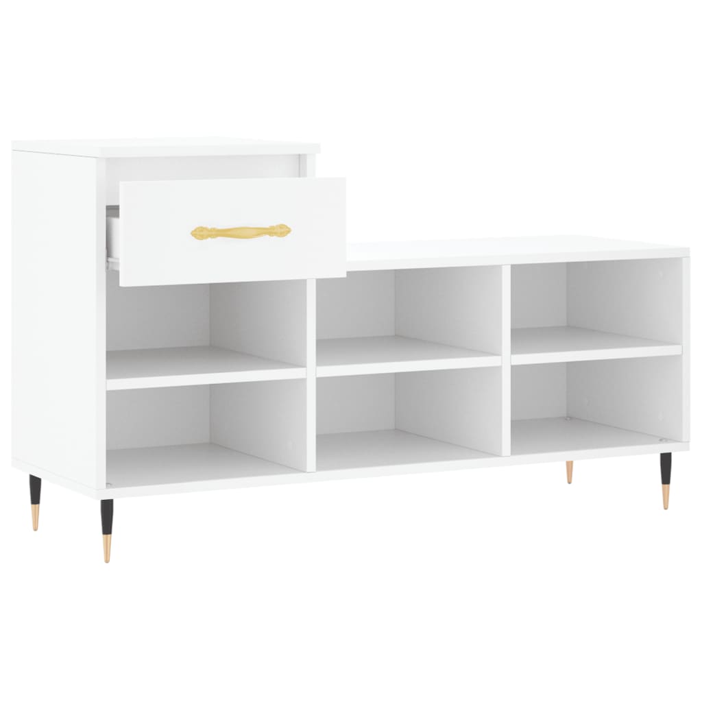 Schoenenkast 102x36x60 cm bewerkt hout wit is nu te koop bij PeponiXL, paradijselijk wonen!