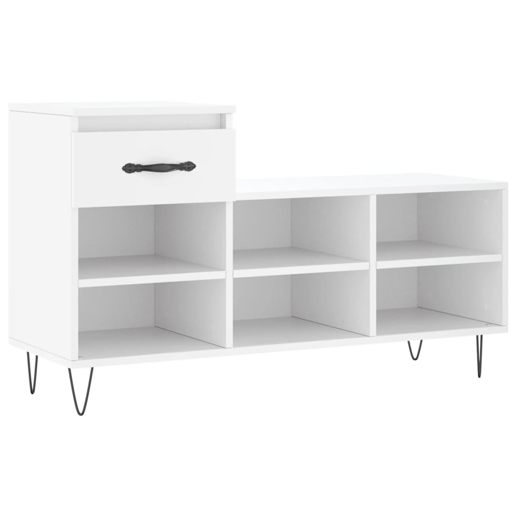 Schoenenkast 102x36x60 cm bewerkt hout wit is nu te koop bij PeponiXL, paradijselijk wonen!