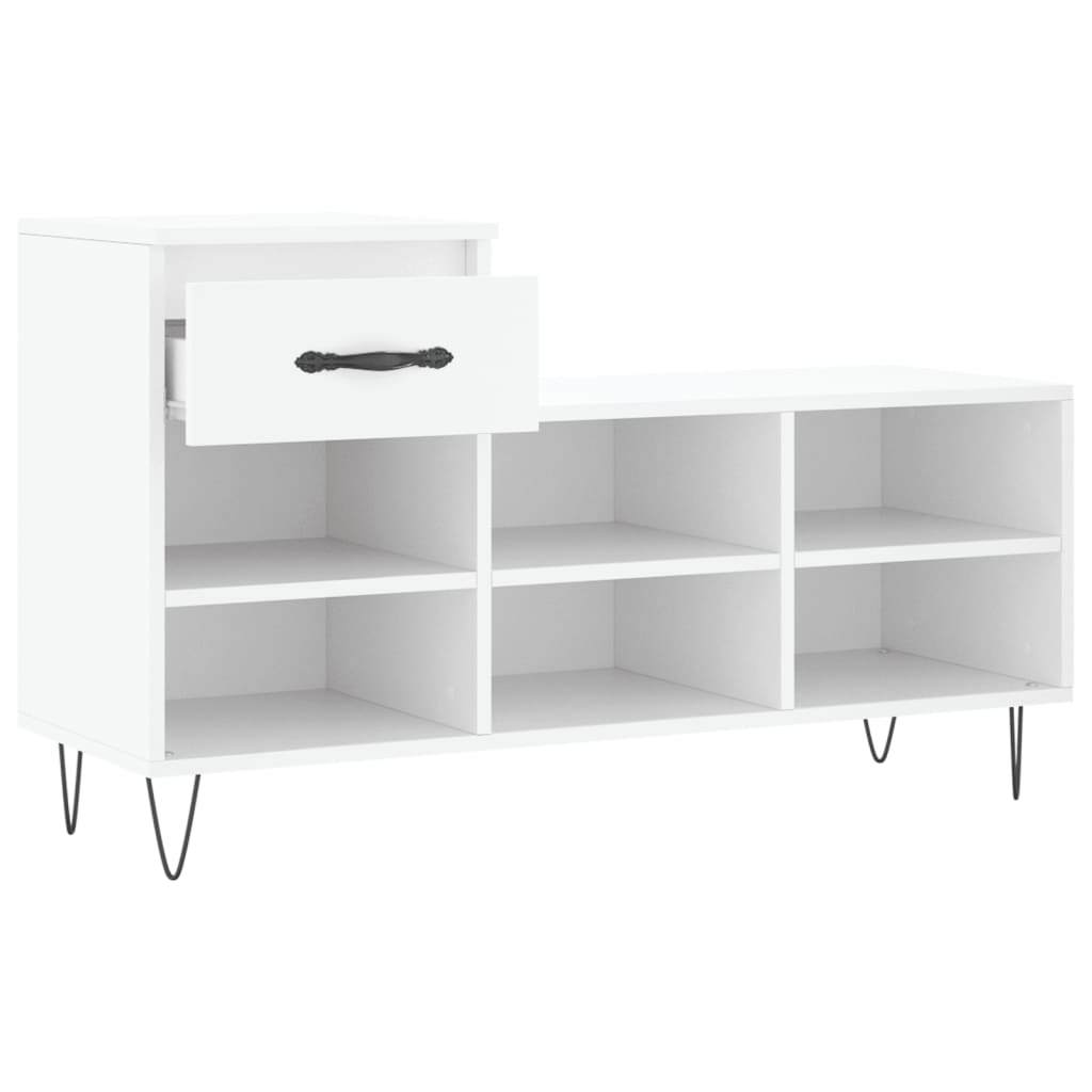Schoenenkast 102x36x60 cm bewerkt hout wit is nu te koop bij PeponiXL, paradijselijk wonen!
