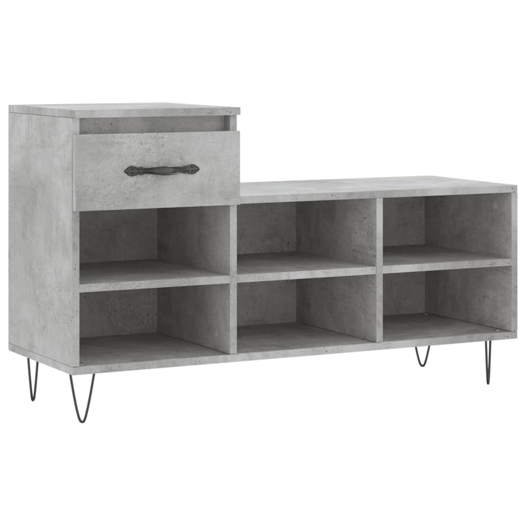 Schoenenkast 102x36x60 cm bewerkt hout betongrijs is nu te koop bij PeponiXL, paradijselijk wonen!