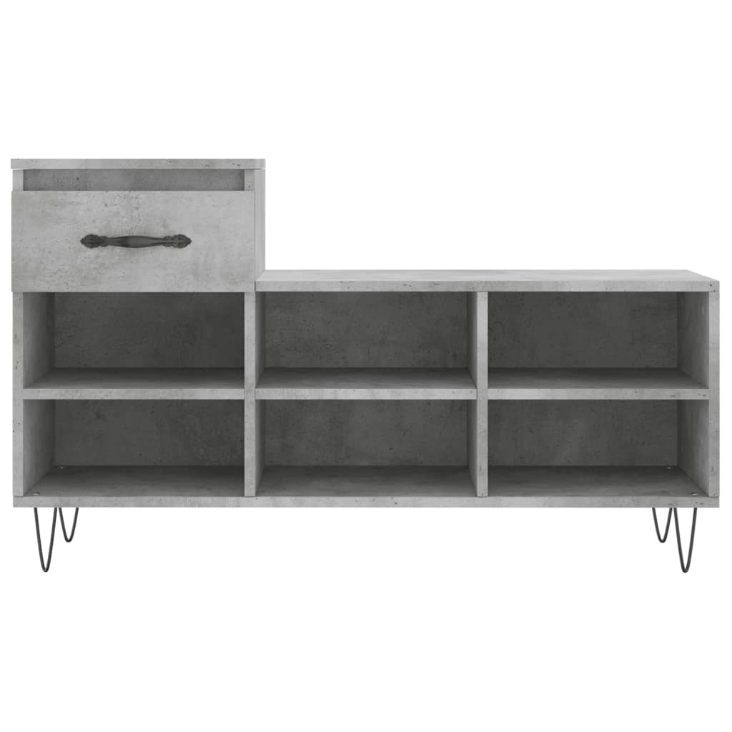Schoenenkast 102x36x60 cm bewerkt hout betongrijs is nu te koop bij PeponiXL, paradijselijk wonen!