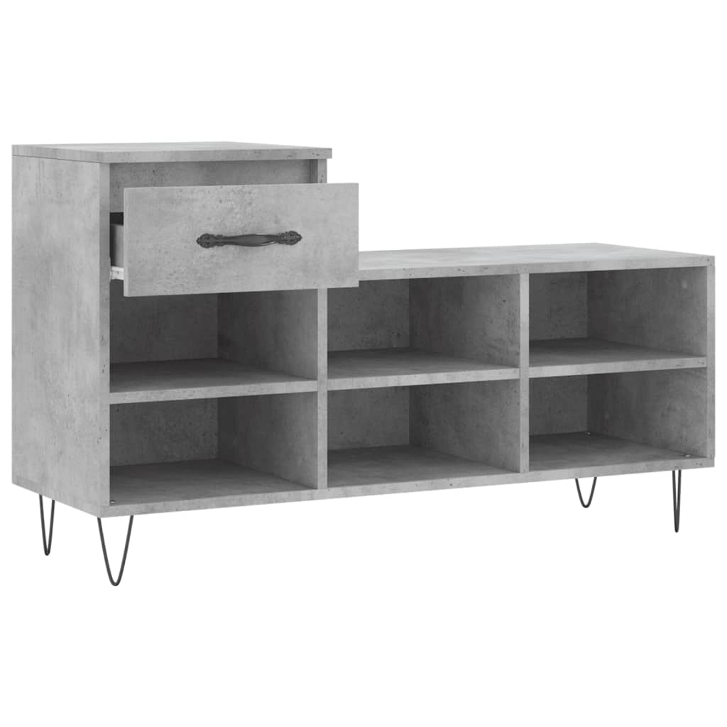 Schoenenkast 102x36x60 cm bewerkt hout betongrijs is nu te koop bij PeponiXL, paradijselijk wonen!