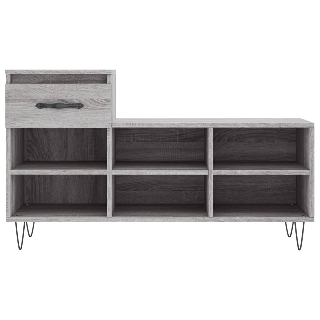 Schoenenkast 102x36x60 cm bewerkt hout sonoma grijs is nu te koop bij PeponiXL, paradijselijk wonen!