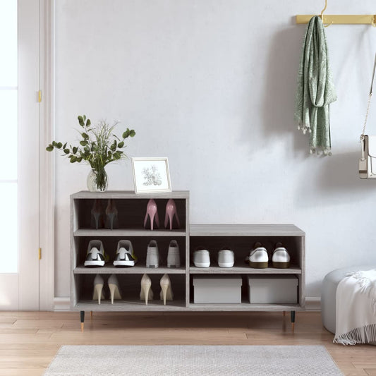 Schoenenkast 102x36x60 cm bewerkt hout sonoma grijs is nu te koop bij PeponiXL, paradijselijk wonen!