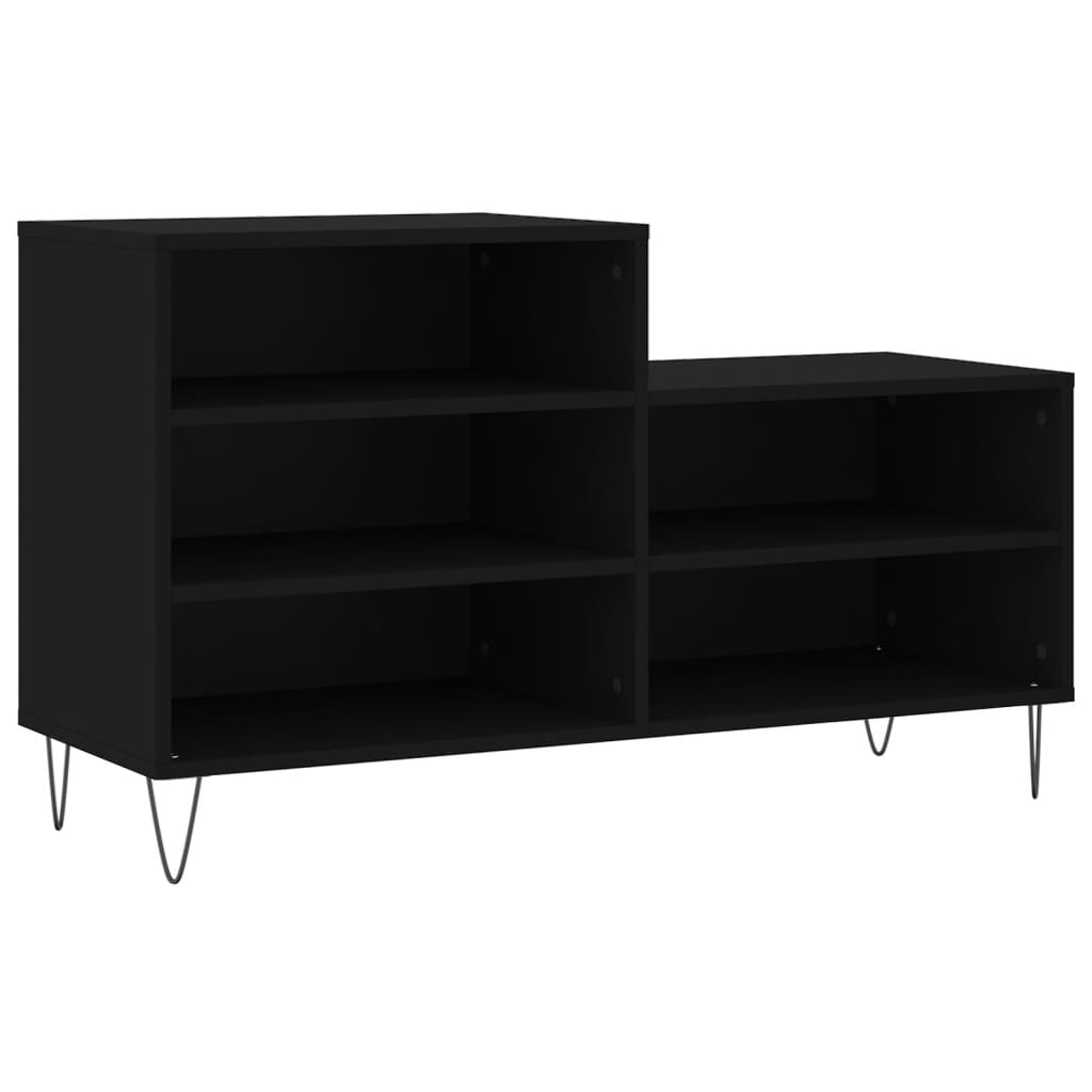 Schoenenkast 102x36x60 cm bewerkt hout zwart is nu te koop bij PeponiXL, paradijselijk wonen!