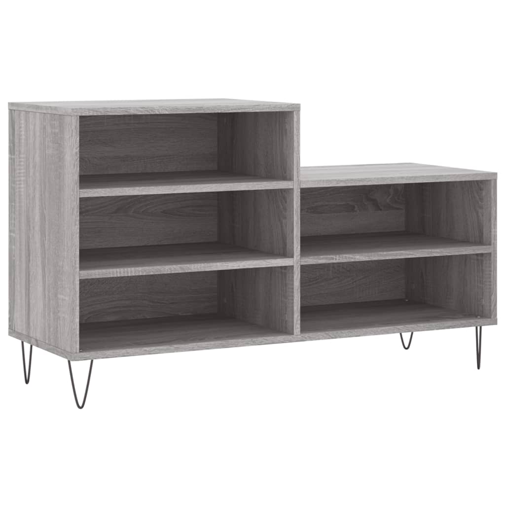 Schoenenkast 102x36x60 cm bewerkt hout sonoma grijs is nu te koop bij PeponiXL, paradijselijk wonen!
