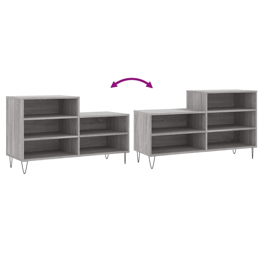 Schoenenkast 102x36x60 cm bewerkt hout sonoma grijs is nu te koop bij PeponiXL, paradijselijk wonen!