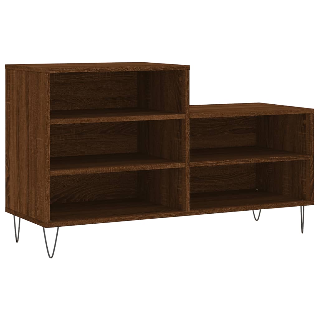 Schoenenkast 102x36x60 cm bewerkt hout bruin eikenkleur is nu te koop bij PeponiXL, paradijselijk wonen!