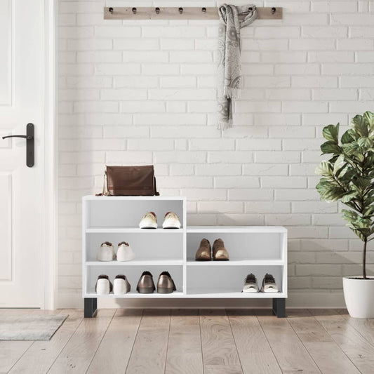 Schoenenkast 102x36x60 cm bewerkt hout wit is nu te koop bij PeponiXL, paradijselijk wonen!