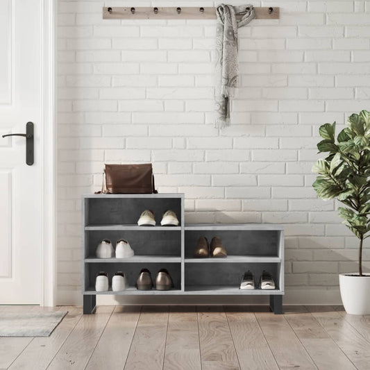 Schoenenkast 102x36x60 cm bewerkt hout betongrijs is nu te koop bij PeponiXL, paradijselijk wonen!
