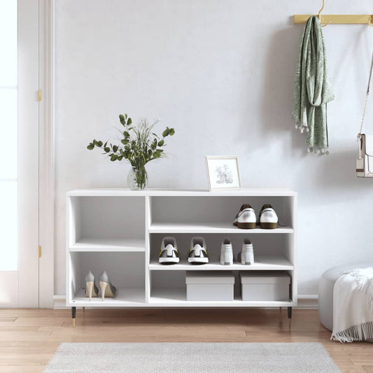 Schoenenkast 102x36x60 cm bewerkt hout wit is nu te koop bij PeponiXL, paradijselijk wonen!