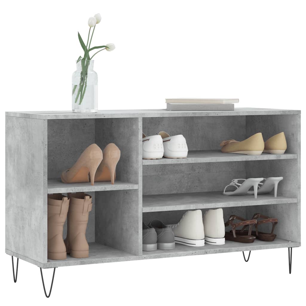 Schoenenkast 102x36x60 cm bewerkt hout betongrijs is nu te koop bij PeponiXL, paradijselijk wonen!