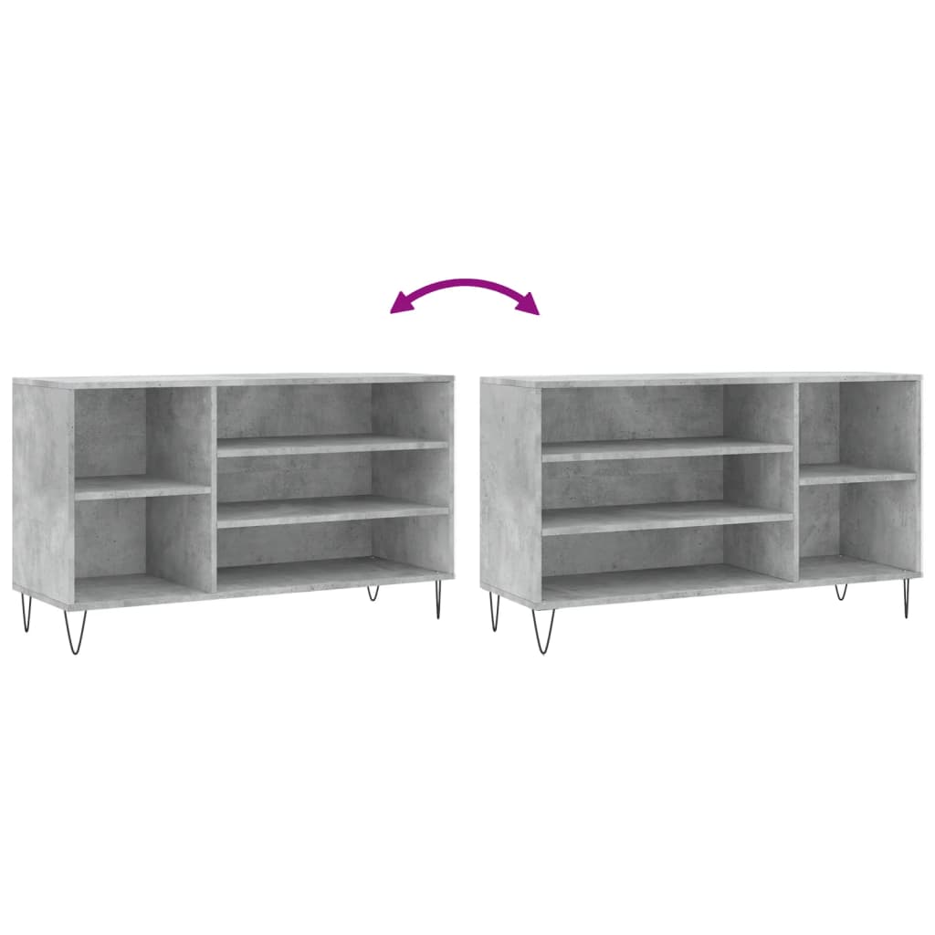 Schoenenkast 102x36x60 cm bewerkt hout betongrijs is nu te koop bij PeponiXL, paradijselijk wonen!