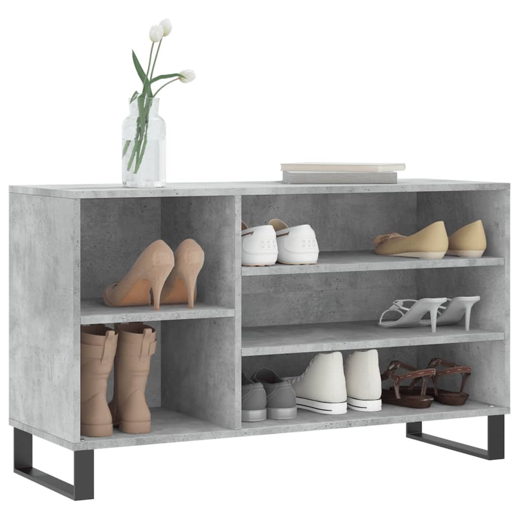 Schoenenkast 102x36x60 cm bewerkt hout betongrijs is nu te koop bij PeponiXL, paradijselijk wonen!