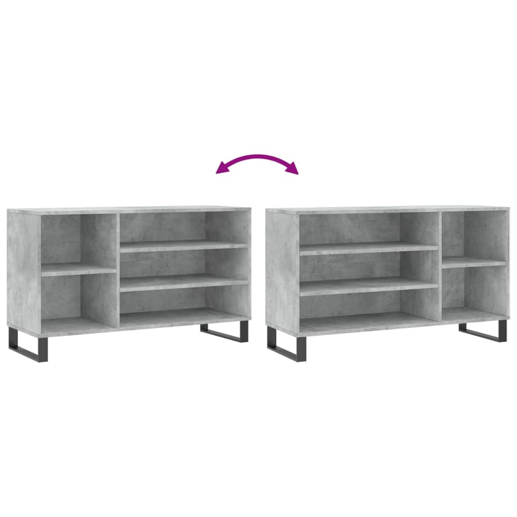 Schoenenkast 102x36x60 cm bewerkt hout betongrijs is nu te koop bij PeponiXL, paradijselijk wonen!