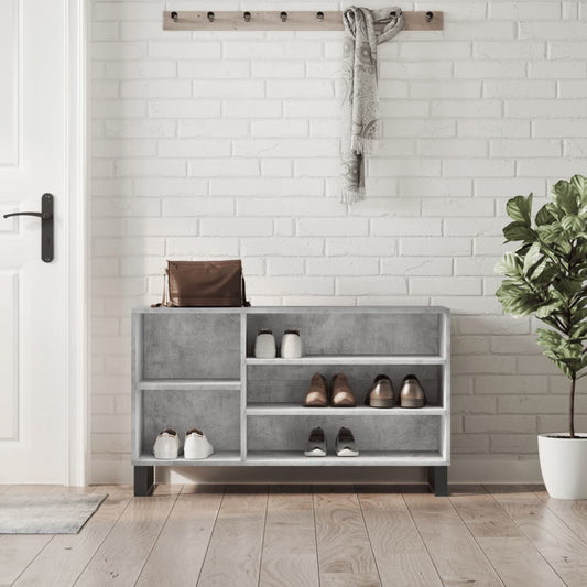 Schoenenkast 102x36x60 cm bewerkt hout betongrijs is nu te koop bij PeponiXL, paradijselijk wonen!