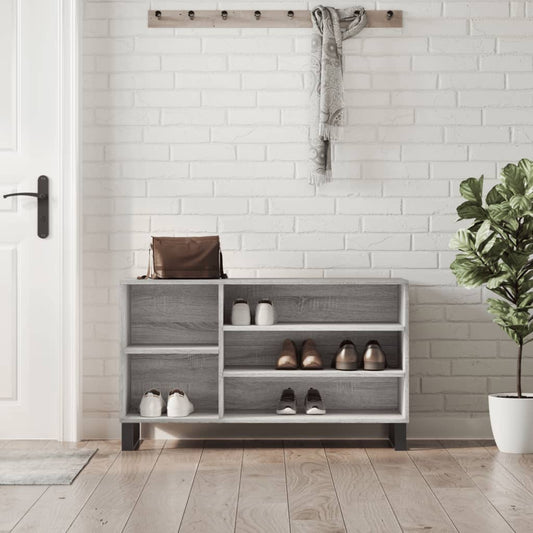 Schoenenkast 102x36x60 cm bewerkt hout sonoma grijs is nu te koop bij PeponiXL, paradijselijk wonen!