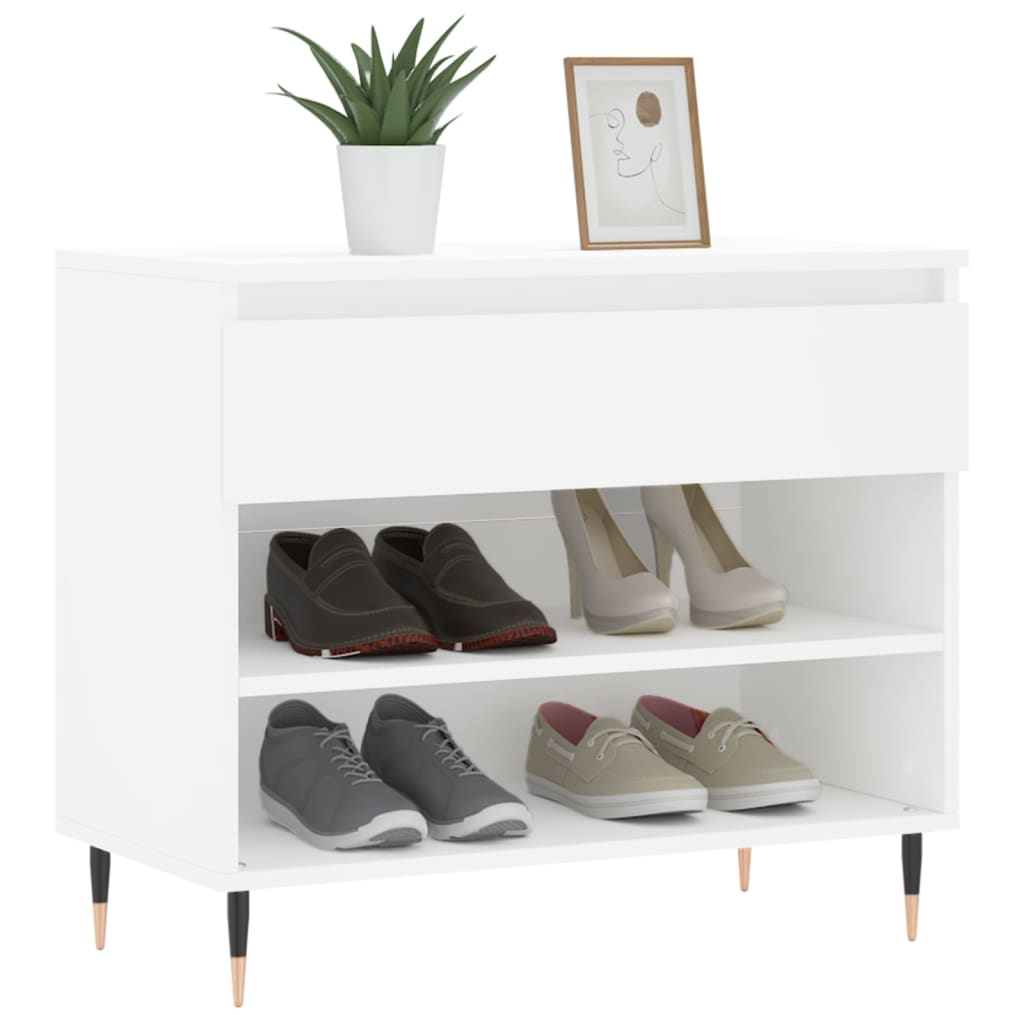 Schoenenkast 70x36x60 cm bewerkt hout wit is nu te koop bij PeponiXL, paradijselijk wonen!