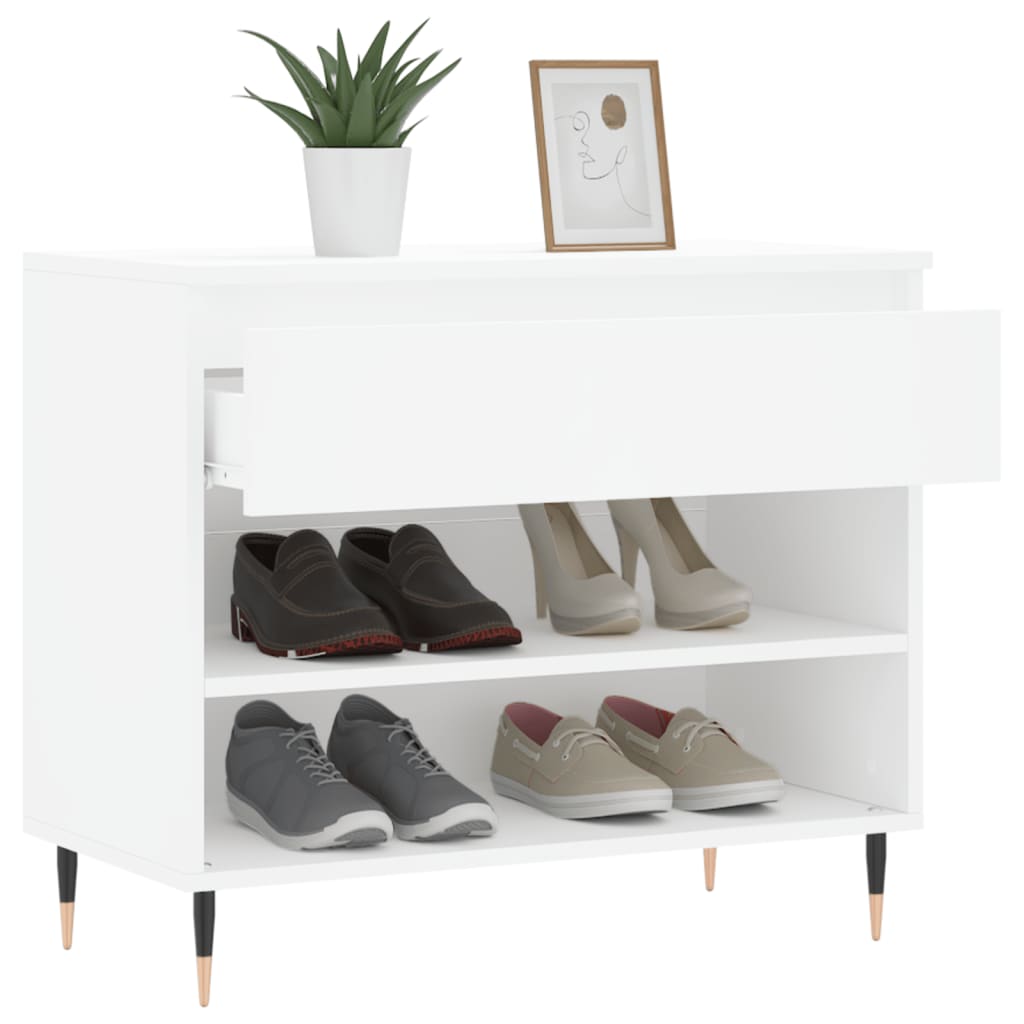 Schoenenkast 70x36x60 cm bewerkt hout wit is nu te koop bij PeponiXL, paradijselijk wonen!