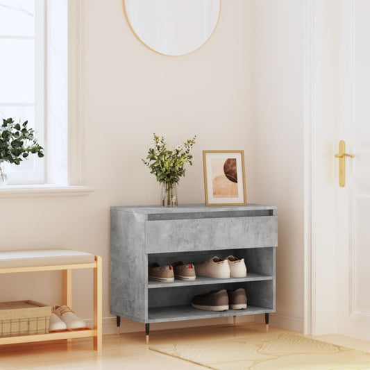 Schoenenkast 70x36x60 cm bewerkt hout betongrijs is nu te koop bij PeponiXL, paradijselijk wonen!