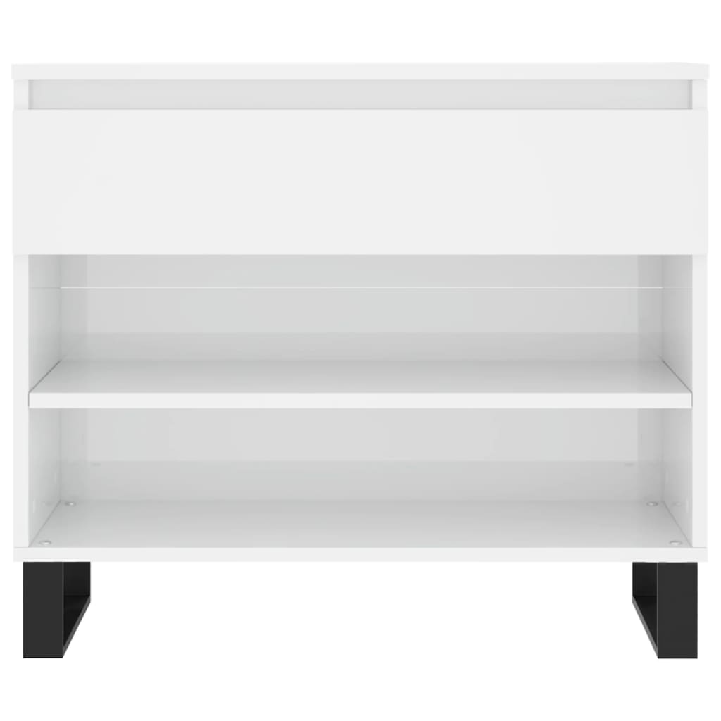 Schoenenkast 70x36x60 cm bewerkt hout hoogglans wit is nu te koop bij PeponiXL, paradijselijk wonen!