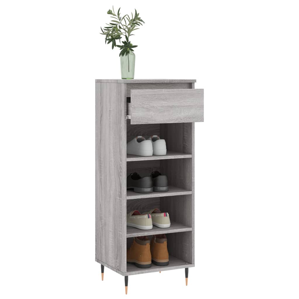 Schoenenkast 40x36x105 cm bewerkt hout grijs sonoma is nu te koop bij PeponiXL, paradijselijk wonen!