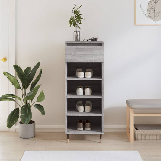 Schoenenkast 40x36x105 cm bewerkt hout grijs sonoma is nu te koop bij PeponiXL, paradijselijk wonen!