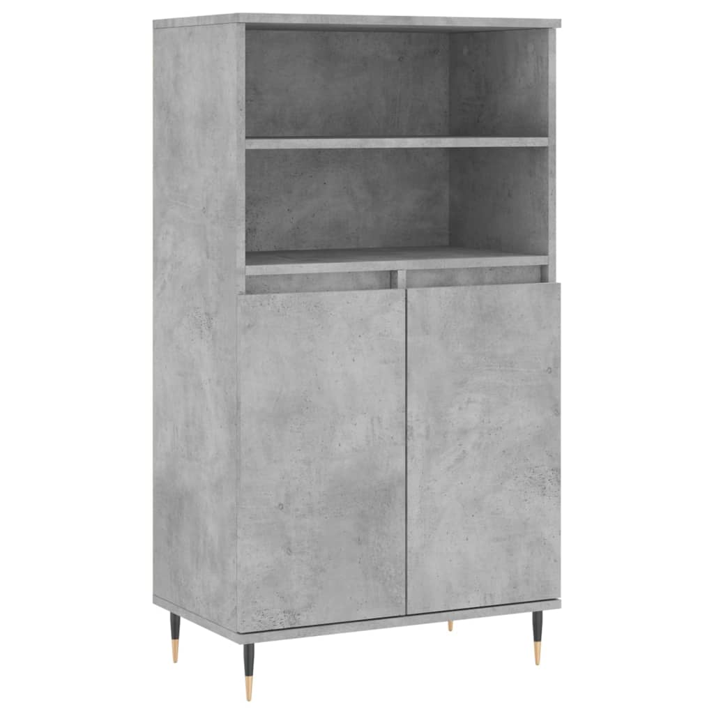 Hoge kast 60x36x110 cm bewerkt hout betongrijs is nu te koop bij PeponiXL, paradijselijk wonen!