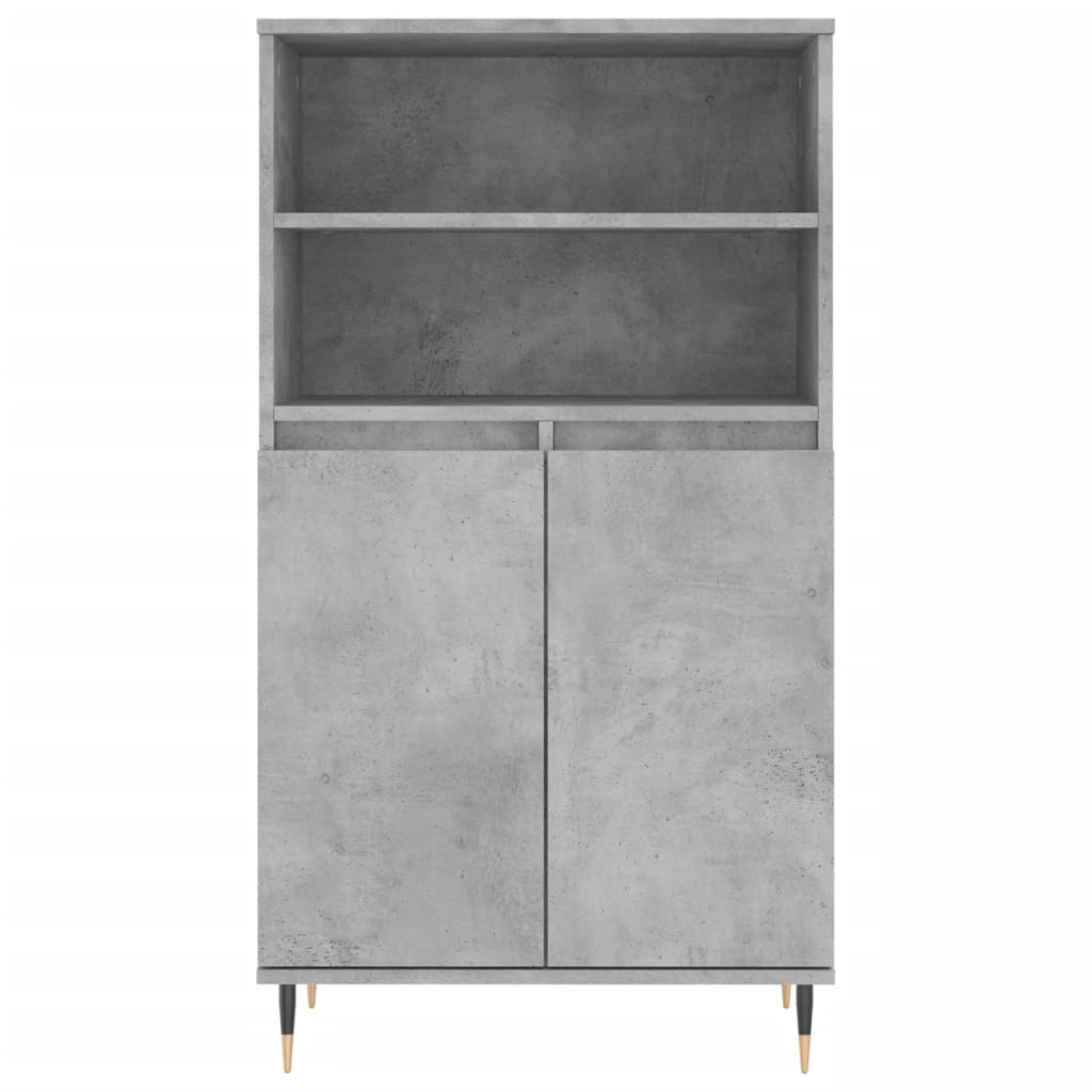 Hoge kast 60x36x110 cm bewerkt hout betongrijs is nu te koop bij PeponiXL, paradijselijk wonen!