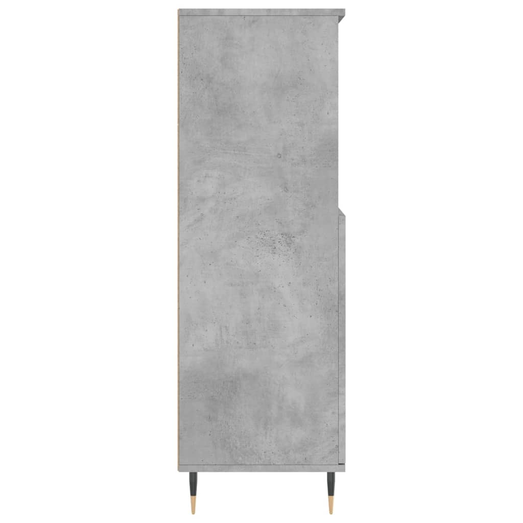 Hoge kast 60x36x110 cm bewerkt hout betongrijs is nu te koop bij PeponiXL, paradijselijk wonen!