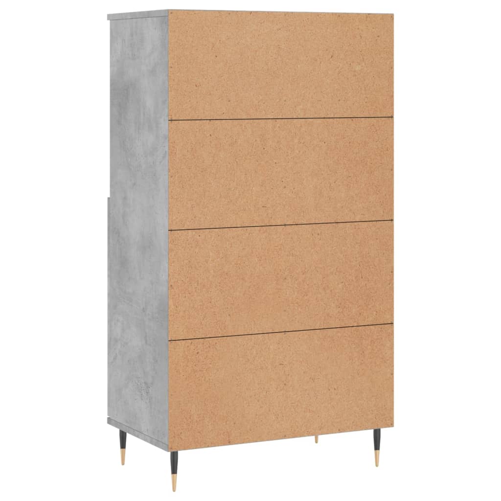 Hoge kast 60x36x110 cm bewerkt hout betongrijs is nu te koop bij PeponiXL, paradijselijk wonen!