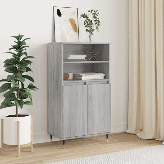 Hoge kast 60x36x110 cm bewerkt hout grijs sonoma eikenkleurig is nu te koop bij PeponiXL, paradijselijk wonen!