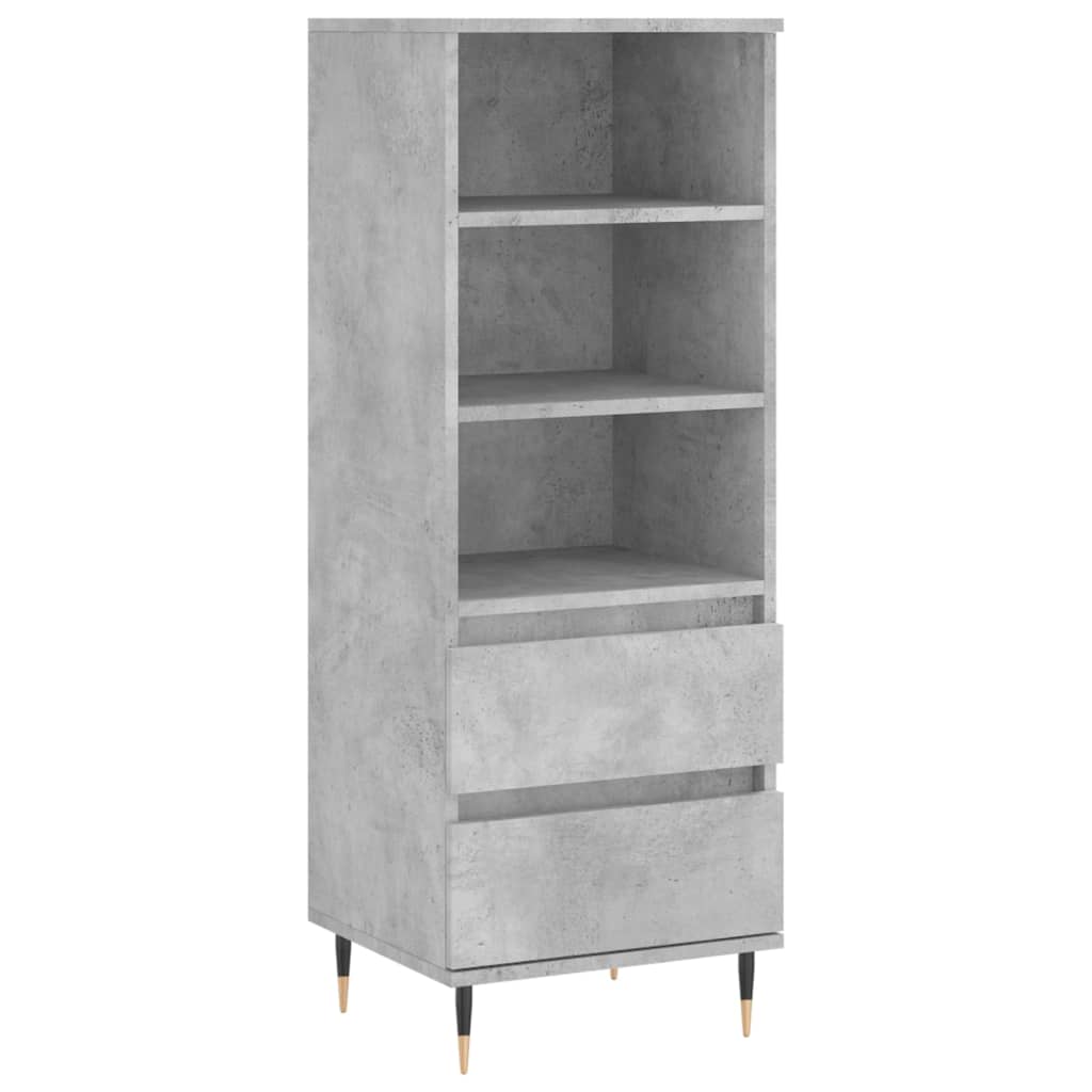 Hoge kast 40x36x110 cm bewerkt hout betongrijs is nu te koop bij PeponiXL, paradijselijk wonen!